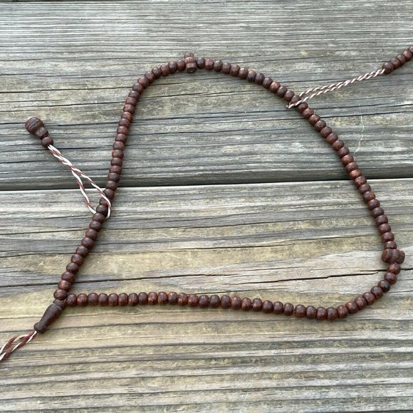 Handmade Genuine Wood Beads Religious Islamic Tasbeeh Prayer Beads Dark Brown - Picture 3 of 8